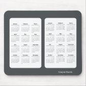 2025 - 2026 Basic zwart-wit kalender Muismat (Voorkant)