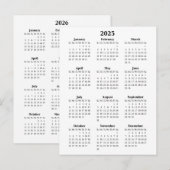 2025 - 2026 Basisjaarkalender Briefkaart (Voorkant / Achterkant)