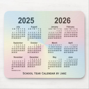 2025-2026 de Kalender van de School van de Wolk Muismat