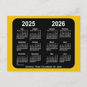 2025-2026 Gold Neon Mini School Agenda van Janz Briefkaart