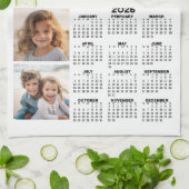 2025 2026 Kalender met 4 Fotocollage Theedoek (Gevouwen)