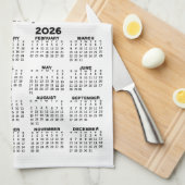 2025 2026 Kalender met 4 Fotocollage Theedoek (Quarter Fold)
