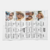 2025 2026 Kalender met 4 Fotocollage Theedoek (Horizontaal)