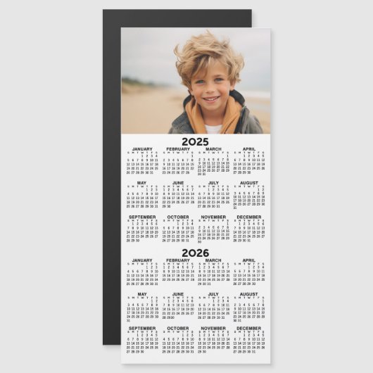 2025 2026 Kalender met Foto 2 Jaar Magnetische Kaa (Voorkant / Achterkant)