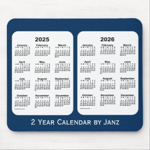 2025-2026 Kalender van 2 Jaar van de Doos van de Muismat