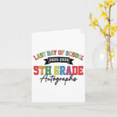 2025-2026 Laatste dag van de school Autograph 5th  Kaart (Gele Bloem)