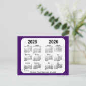 2025-2026 Paarse schoolagenda van Janz Briefkaart (Staand voorkant)
