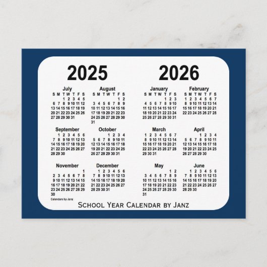 2025-2026 Politiebox Blauwe schoolagenda van Janz Briefkaart (Voorkant)