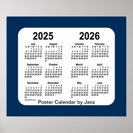 2025-2026 Politiebox Blauwe schoolagenda van Janz Poster (Voorkant)