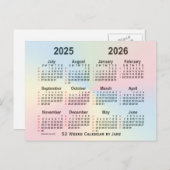 2025-2026 Rainbow 52 Weeks agenda van Janz Briefkaart (Voorkant / Achterkant)