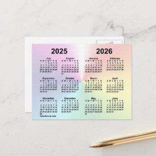 2025-2026 Rainbow Cloud Calendar van Janz Briefkaart