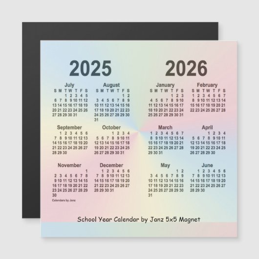2025-2026 Schoolagenda voor de regenboog van Janz (Voorkant / Achterkant)