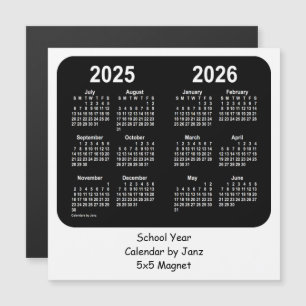 2025-2026 Schoolkalender voor zwart-wit door Janz