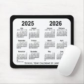 2025-2026 Schoolkalender voor zwart-wit door Janz Muismat (Met muis)