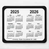2025-2026 Schoolkalender voor zwart-wit door Janz Muismat (Voorkant)