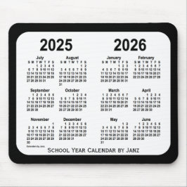 2025-2026 Schoolkalender voor zwart-wit door Janz Muismat