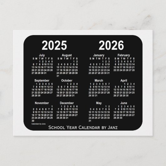2025-2026 Smokey Neon School Year Agenda van Janz Briefkaart (Voorkant)