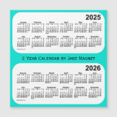 2025-2026 Turquoise 2 jaar Kalender door Janz (Voorkant)