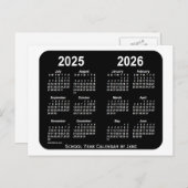 2025-2026 White Neon School Calendar van Janz Briefkaart (Voorkant / Achterkant)