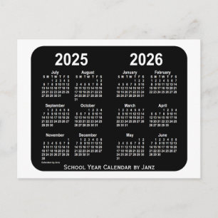 2025-2026 White Neon School Calendar van Janz Briefkaart