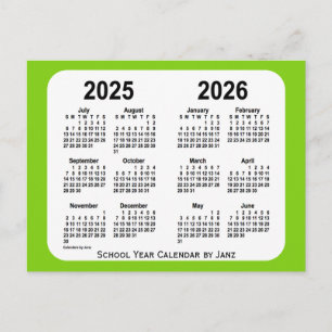 2025-2026 Yellow Green School Agenda van Janz Briefkaart