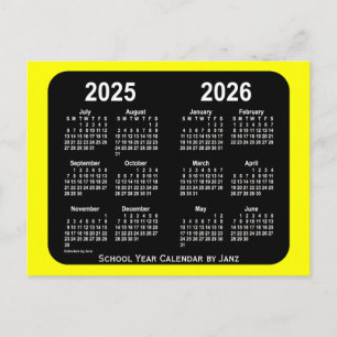 2025-2026 Yellow Neon School Agenda van Janz Briefkaart