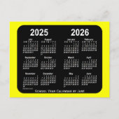 2025-2026 Yellow Neon School Agenda van Janz Briefkaart (Voorkant)
