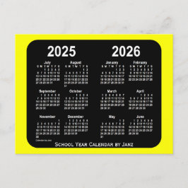 2025-2026 Yellow Neon School Agenda van Janz Briefkaart