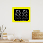 2025-2026 Yellow Neon School Agenda van Janz Poster (Keuken)