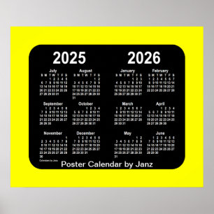 2025-2026 Yellow Neon School Agenda van Janz Poster