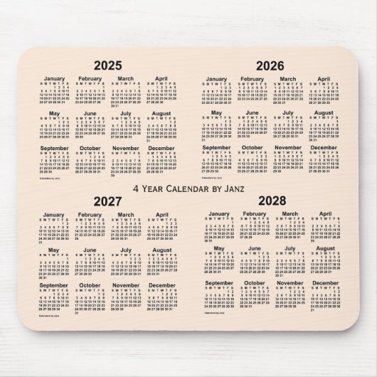 2025-2028 Antiek witboek, 4 jaar agenda van Janz Muismat (Voorkant)