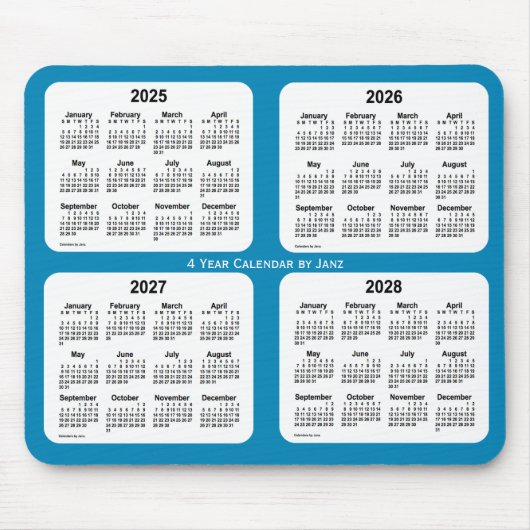 2025-2028 Steel Blue 4 Year Agenda van Janz Muismat (Voorkant)