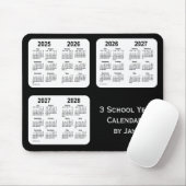 2025-2028 Zwarte Neon Schoolkalenders van Janz Muismat (Met muis)