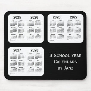 2025-2028 Zwarte Neon Schoolkalenders van Janz Muismat