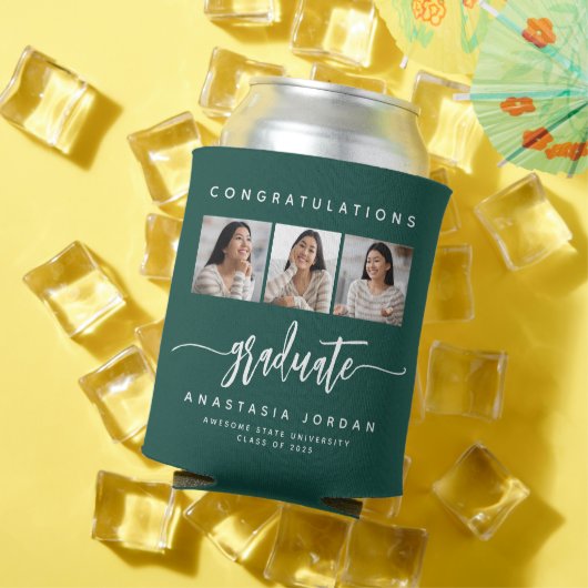 2025 3-foto Groen Gefeliciteerd Afstuderen Blikjeskoeler (Insitu Zomer)