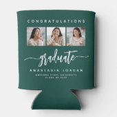 2025 3-foto Groen Gefeliciteerd Afstuderen Blikjeskoeler (Achterkant)