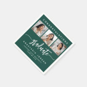 2025 3-foto Groen Gefeliciteerd Afstuderen Servet (Hoek)