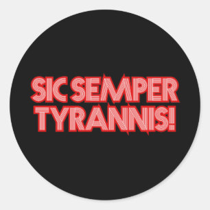 2025 4 juli Sic Semper Tyrannis Veterans Trump R Ronde Sticker