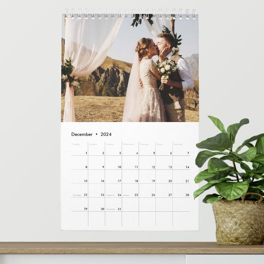2025 Aangepaste bruiloft foto Chic Script Kalender