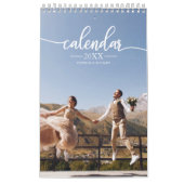 2025 Aangepaste bruiloft foto Chic Script Kalender (Hoes)