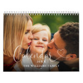 2025 Aangepaste Familie Elegante Hart Script Foto Kalender (Hoes)