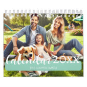 2025 Aangepaste Familie Foto Moderne Script Kalend Kalender (Hoes)