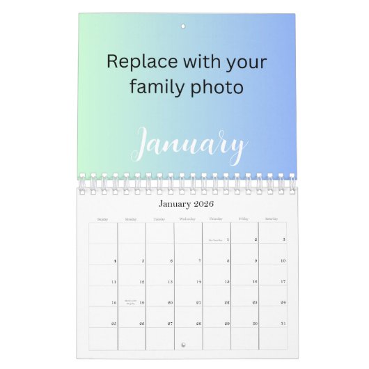 2025 Aangepaste Familie Foto Moderne Script Kalend Kalender (Jan 2026)