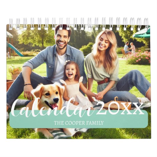 2025 Aangepaste Familie Foto Moderne Script Kalend Kalender (Hoes)