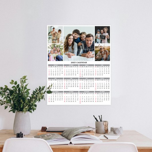 2025 Aangepaste Familie Vijf Foto Agenda Poster