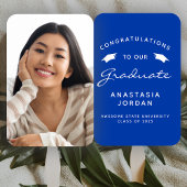 2025 Aangepaste Foto Blauw Wit Afstuderen Handwaaier