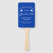 2025 Aangepaste Foto Blauw Wit Afstuderen Handwaaier (Voorkant)