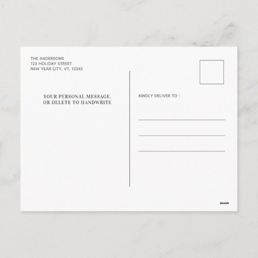 2025 Aangepaste Foto Eenvoudige Familie 12 Maand K Feestdagenkaart (Achterkant)