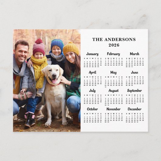 2025 Aangepaste Foto Eenvoudige Familie 12 Maand K Feestdagenkaart (Voorkant)