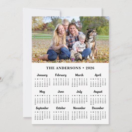 2025 Aangepaste foto Moderne familie 12 maanden ka Feestdagenkaart (Voorkant)